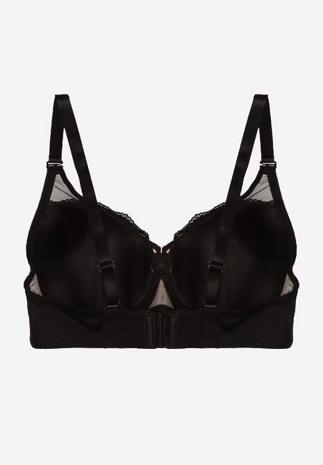 Czarno-Beżowy Biustonosz z Koronki z Sercem z Cyrkonii Adrievianna 7