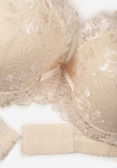 Jasnobeżowy Koronkowy Biustonosz w Klasycznym Stylu Coralee 7