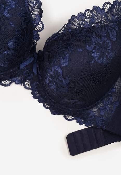 Granatowy Koronkowy Biustonosz w Klasycznym Stylu Coralee 7