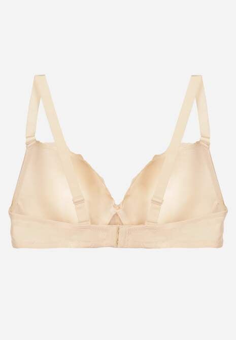 Beżowy Biustonosz Ozdobiony Koronką i Kokardką Aqiany 7