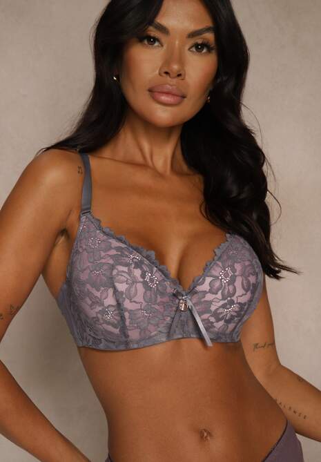 Sutien Aqiany Gri cu roz 4