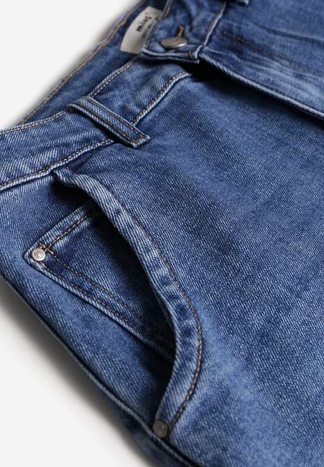 Niebieskie Jeansy High Waist z Szerokimi Nogawkami Fyserlia 6