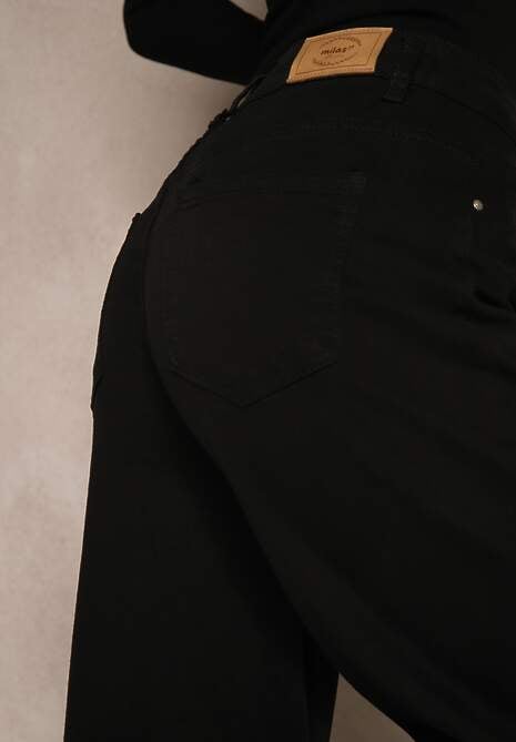 Czarne Jeansy High Waist z Szerokimi Nogawkami Chamylla 5