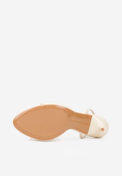 Beżowe Sandały na Szpilce z Przezroczystymi Elementami Xilxaris 7