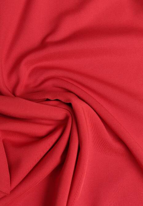 Czerwona Bluzka z Elastycznego Materiału o Kwadratowym Dekolcie z Wiskozą Nemosa 6