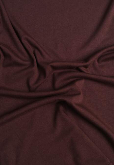 Brązowy Dopasowany T-shirt z Wiskozy z Dekoltem w Łódkę Vivianna 6