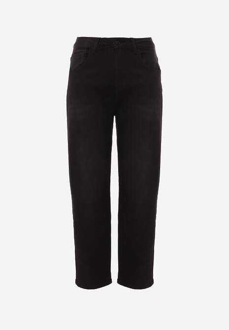 Czarne Jeansy Straight Leg High Waist z Bawełną i Dodatkiem Wiskozy Vilinoris 6