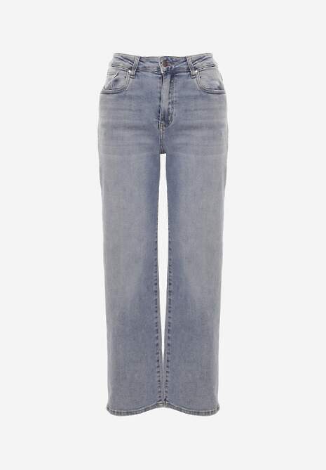 Niebieskie Jeansy Wide Leg Regular Waist z Bawełną i Dodatkiem Wiskozy Jeniemala 6
