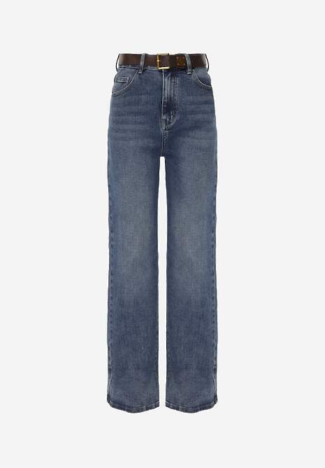 Niebieskie Jeansy Wide Leg High Waist z Bawełną i Dodatkiem Wiskozy Phrixanise 6