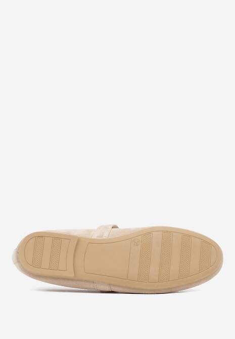 Ciemnobeżowe Balerinki Mary Jane z Klamrą Zaurg 7