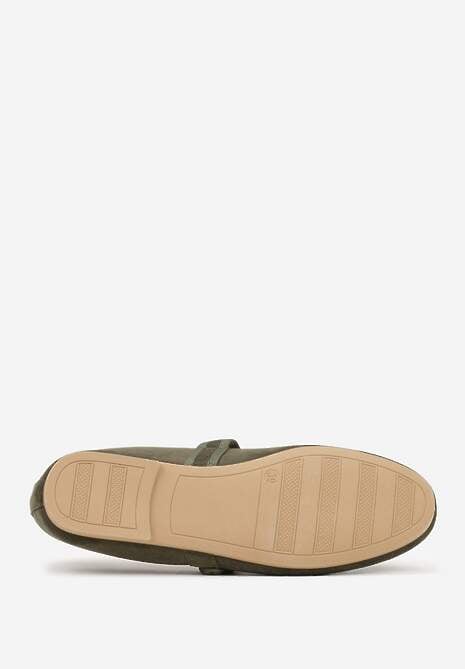 Zielone Balerinki Mary Jane z Klamrą Zaurg 7