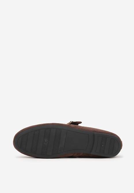 Brązowe Balerinki Mary Jane z Klamrą Zaurg 7