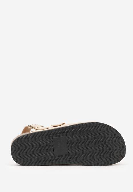 Beżowe Sandały Typu Chodaki z Klamrami Silvermore 7