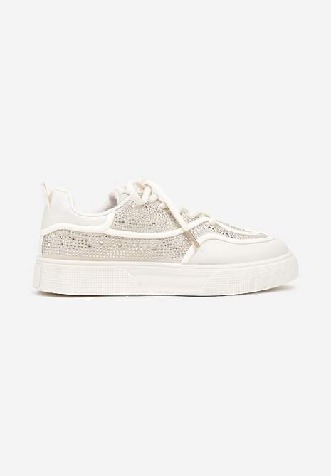 Beżowe Sneakersy na Platformie Ozdobione Cyrkoniami Kyllyss 4