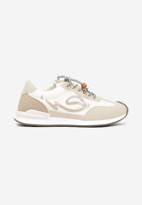 Beżowe Sneakersy Ozdobione Geometrycznym Motywem Phiaronei 4