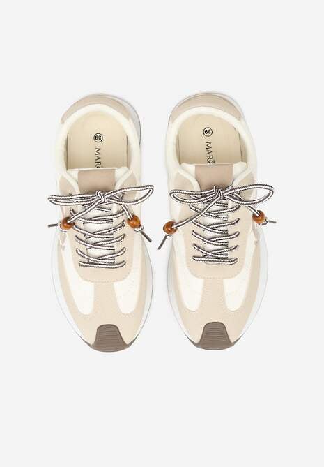 Beżowe Sneakersy Ozdobione Geometrycznym Motywem Phiaronei 6