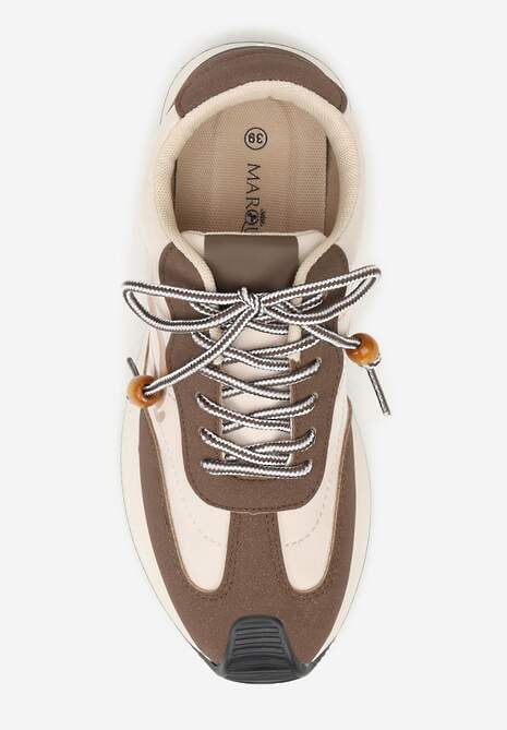 Brązowe Sneakersy Ozdobione Geometrycznym Motywem Phiaronei 6