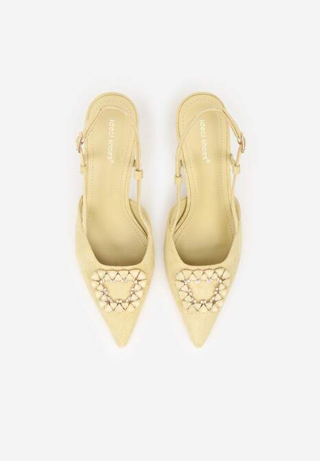 Beżowe Sandały na Szpilce Ozdobione Aplikacją z Cyrkoniami Orinriane 6