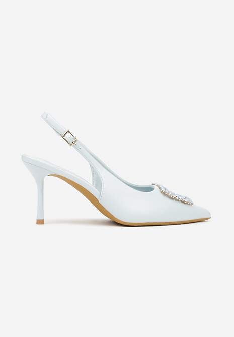 Niebieskie Sandały na Szpilce Ozdobione Aplikacją z Cyrkoniami Isleheart 4