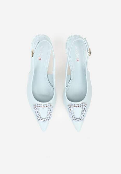 Niebieskie Sandały na Szpilce Ozdobione Aplikacją z Cyrkoniami Isleheart 6