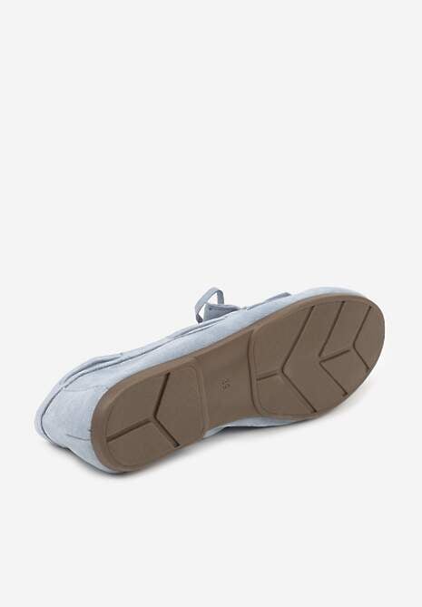 Niebieskie Mokasyny z Koralikami Kokardą i Frędzlami Nahda 7