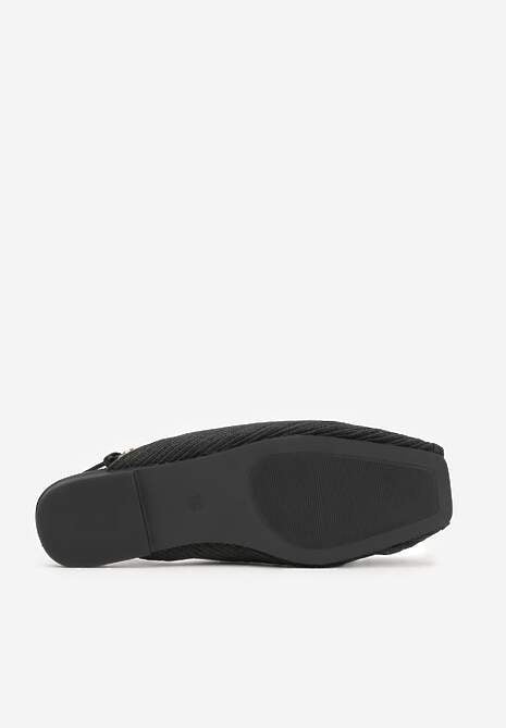 Czarne Sandały z Plecionką i Metalicznymi Ozdobami Crowstrider 7