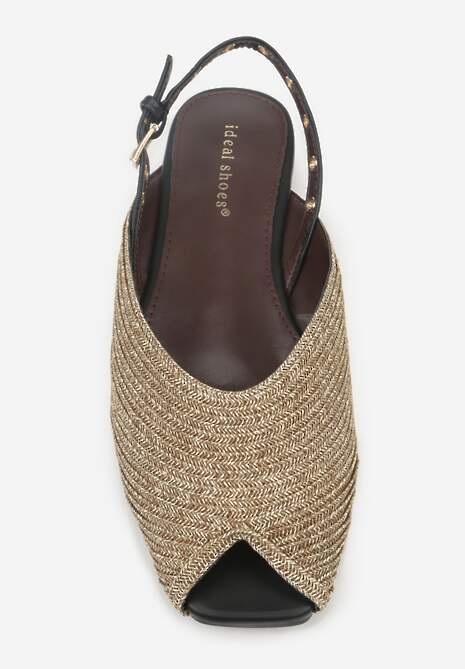 Ciemnobeżowe Sandały z Plecionką i Metalicznymi Ozdobami Crowstrider 6