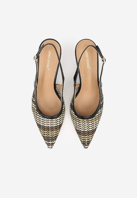 Czarne Sandały z Plecionym Motywem Tibindel 6