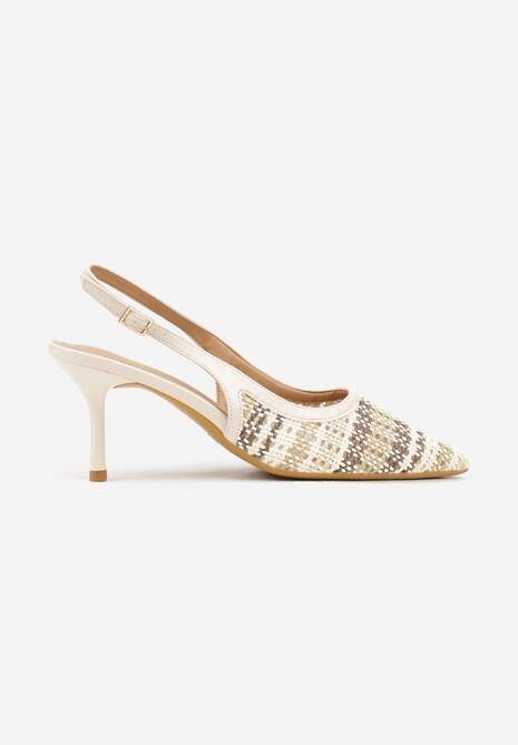 Beżowe Sandały z Plecionym Motywem Tibindel 4