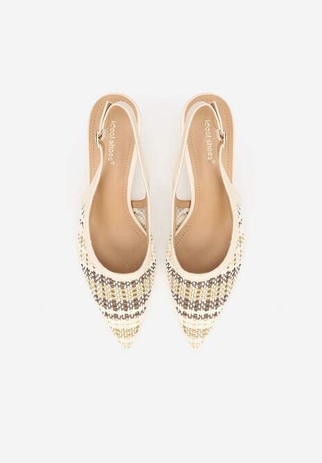 Beżowe Sandały z Plecionym Motywem Tibindel 6