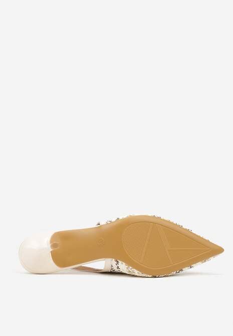 Beżowe Sandały z Plecionym Motywem Tibindel 7