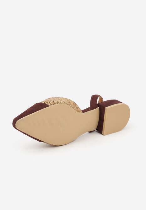Brązowe Sandały Ozdobione Plecionką Magicgriddle 7