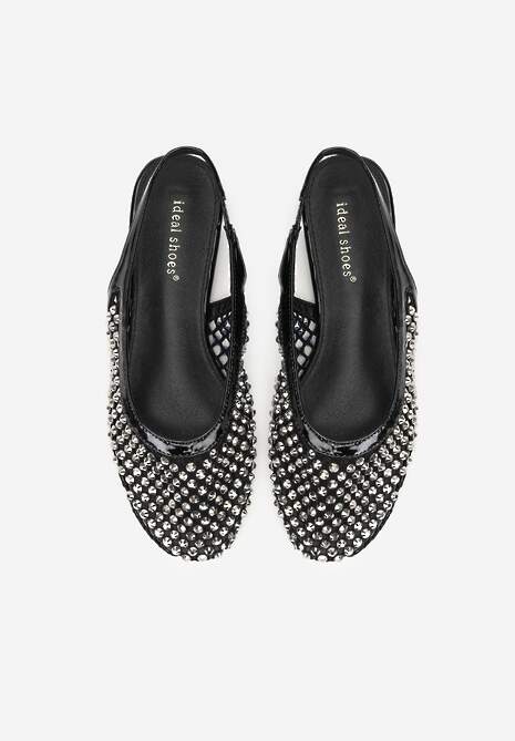 Czarne Sandały Lakierowane Ozdobione Cyrkoniami Yesmenor 6