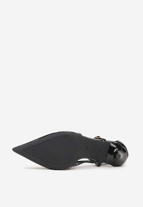 Czarne Szpilki Lakierowane z Wycięciami Fyriana 7