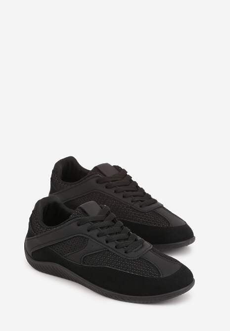 Czarne Sneakersy z Geometrycznym Wzorem Elrineth 5