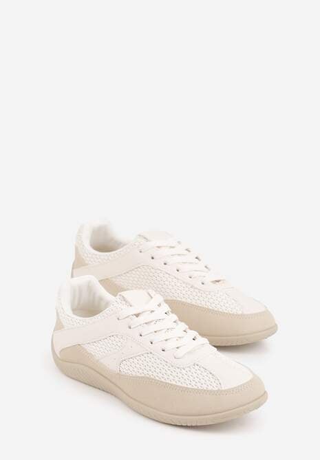 Beżowe Sneakersy z Geometrycznym Wzorem Elrineth 5