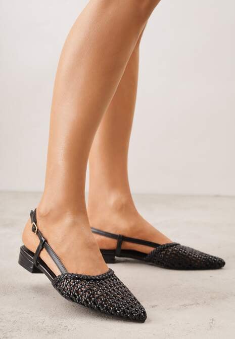 Czarne Sandały z Plecioną Cholewką Triscan