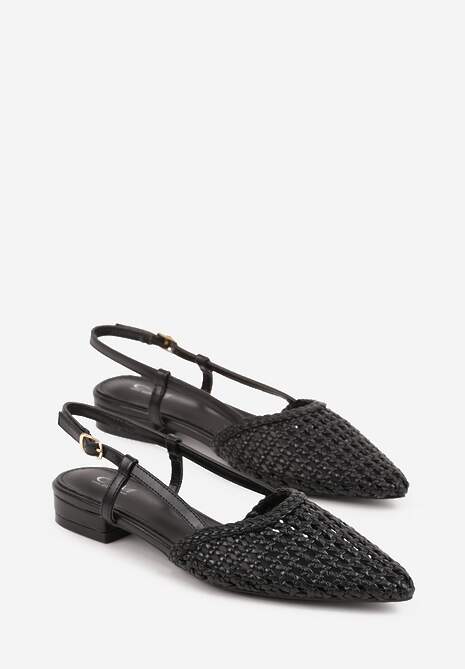 Czarne Sandały z Plecioną Cholewką Triscan 5