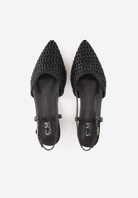 Czarne Sandały z Plecioną Cholewką Triscan 6