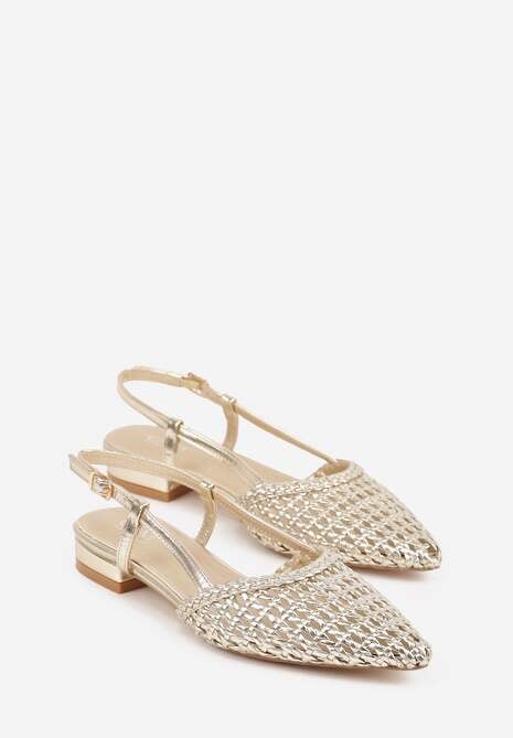 Złote Sandały z Plecioną Cholewką Triscan 5