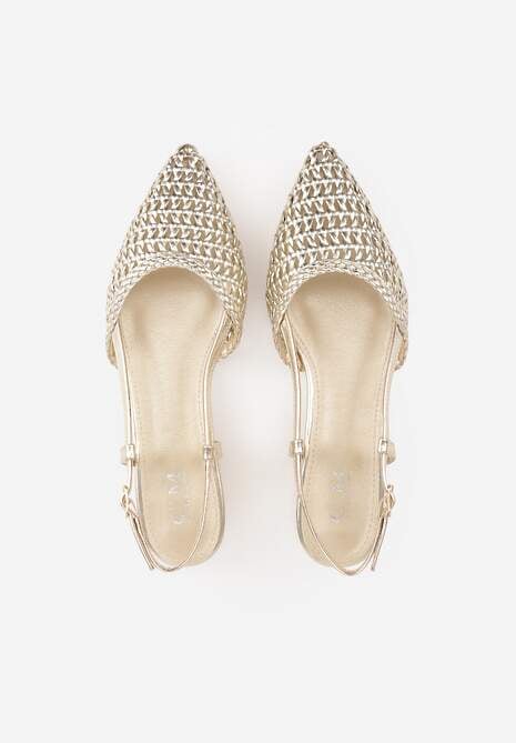 Złote Sandały z Plecioną Cholewką Triscan 6