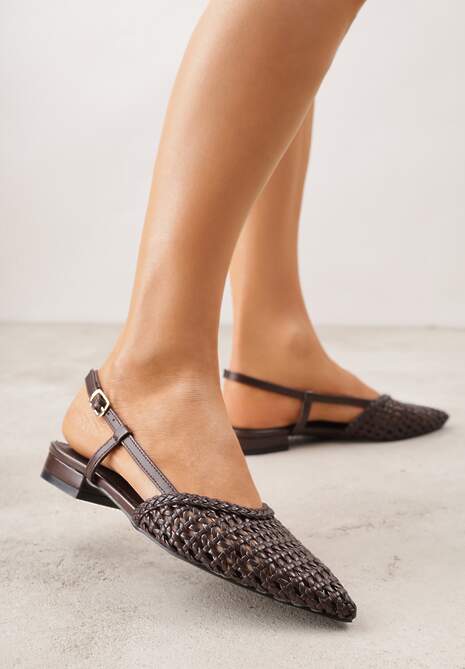 Brązowe Sandały z Plecioną Cholewką Triscan