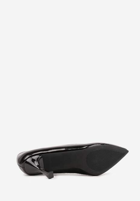 Czarne Czółenka Lakierowane na Szpilce z Aplikacją 3D Ianvyre 7