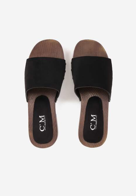 Czarne Klapki z Nitami Lephiaphe 6