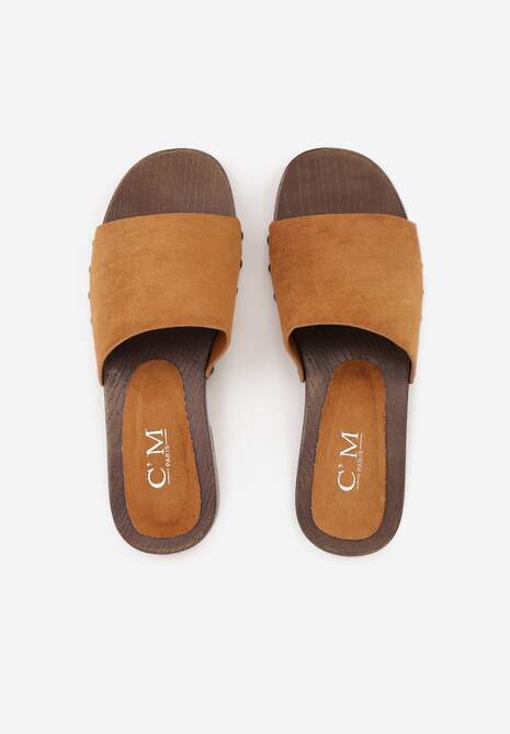 Brązowe Klapki z Nitami Lephiaphe 6