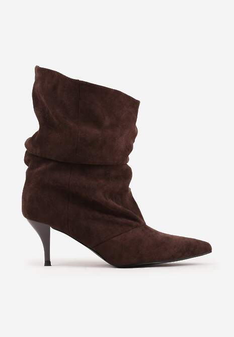 Brązowe Botki na Szpilce Typu Slouchy Anitai 4