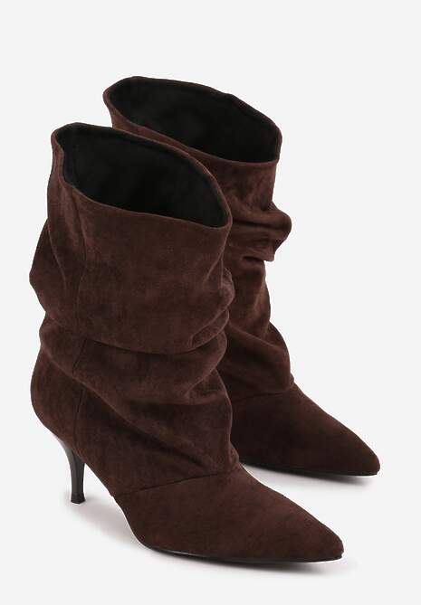 Brązowe Botki na Szpilce Typu Slouchy Anitai 5