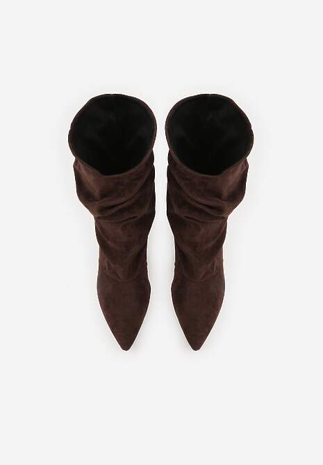 Brązowe Botki na Szpilce Typu Slouchy Anitai 6