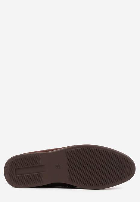 Brązowe Mokasyny z Ekozamszu Zdobione Metaliczną Zawieszką Ralselia 7