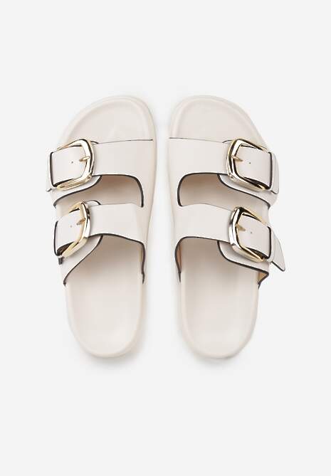 Białe Klapki z Metalicznymi Klamrami Aetheta 6